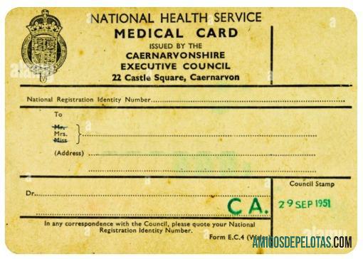 Cartão Médico do Reino Unido no País de Gales exemplo real